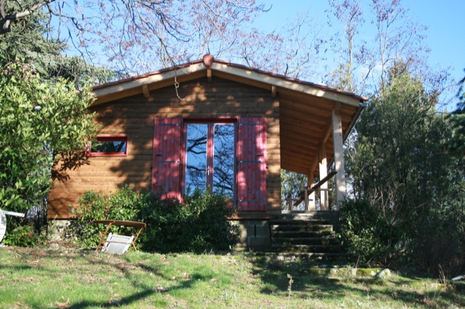 chalet bardage épicéa teinté